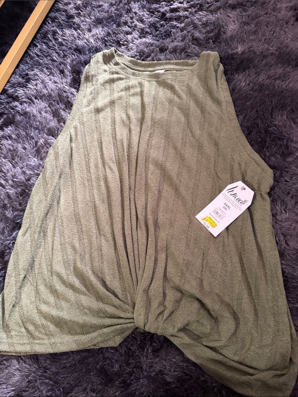 Unbranded Olive Green Sleeveless Twist-Front Tank Top